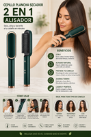 Cepillo Plancha Secador 2 En 1 Alisador